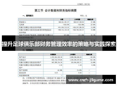 提升足球俱乐部财务管理效率的策略与实践探索 提升足球俱乐部财务管理效率的策略与实践探索